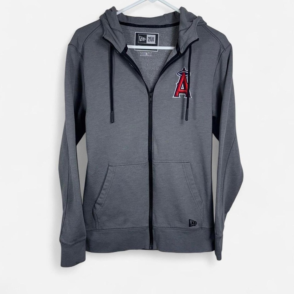 New Era Los Angeles Angels Zip Hoodie Small Gray MLB Team Gear Athleisure Unisex